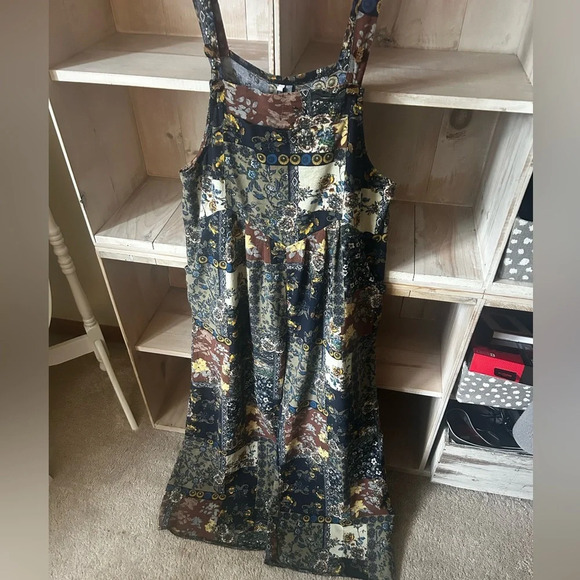 Patchwork Boho Cotton Overalls - Picture 3 of 7